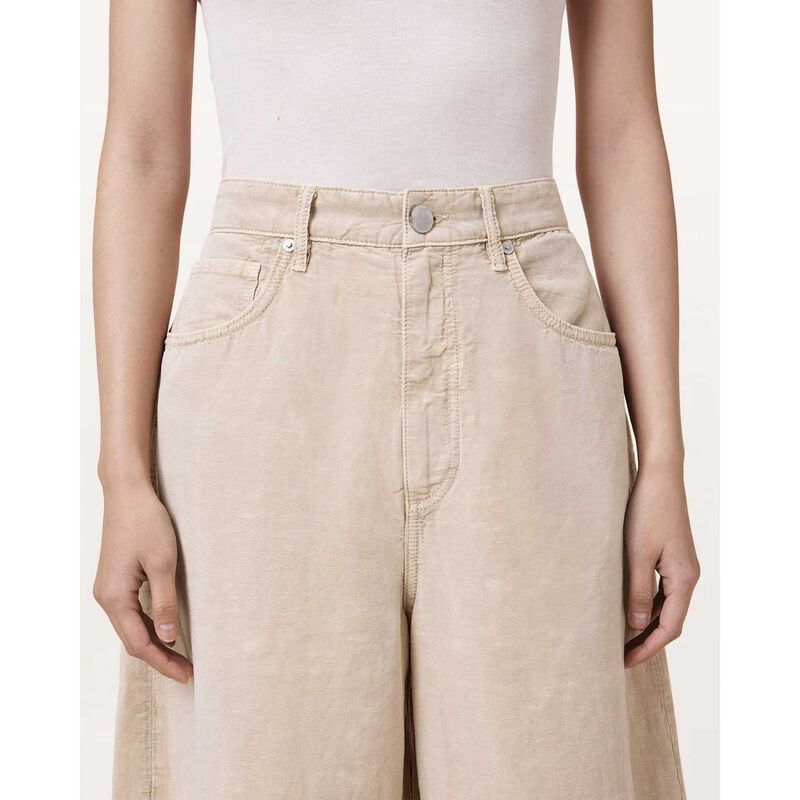 AllSaints Jett Barrel Leg Linen Blend Trousers image number 2